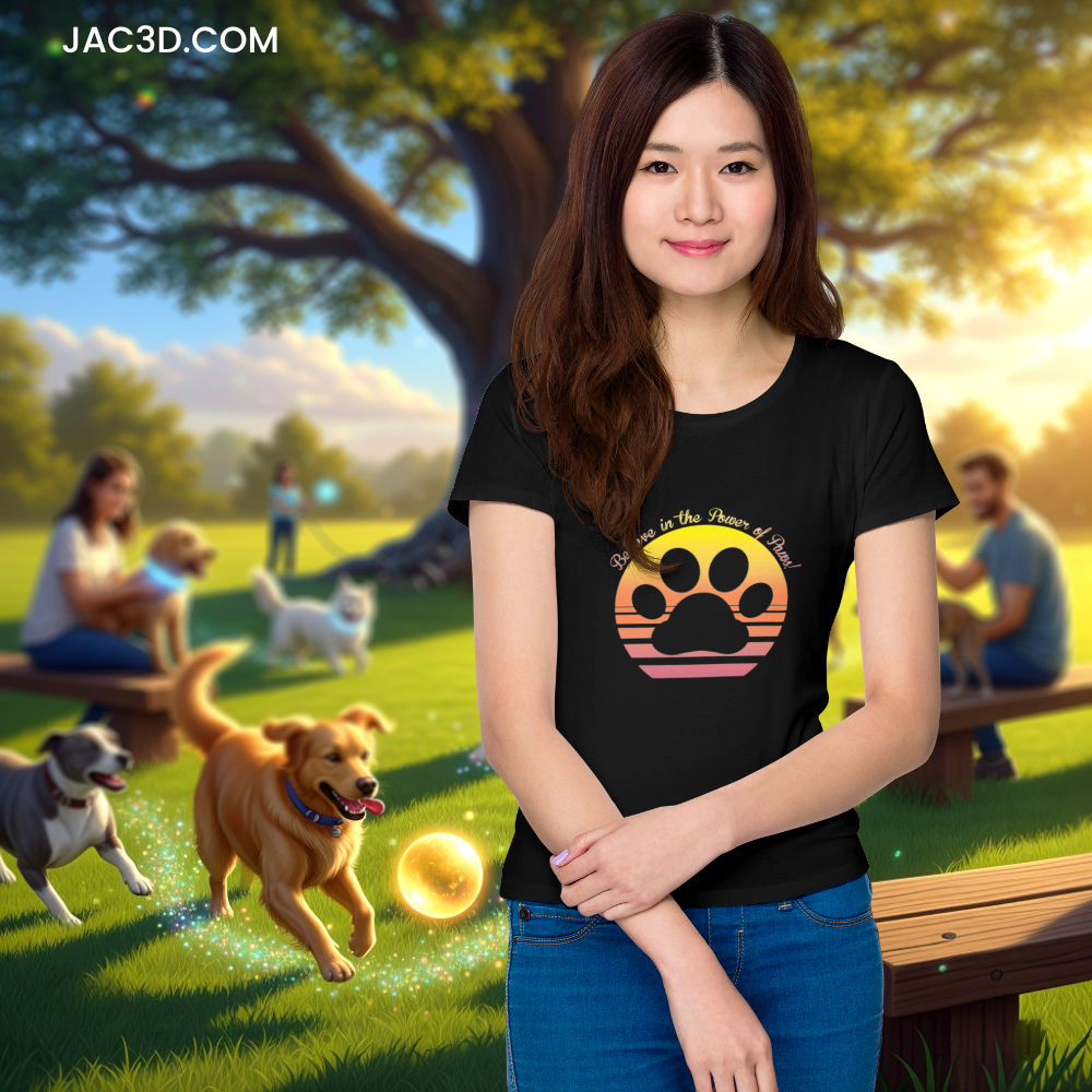 Believe in the Power of Paws - Pet Lover T-Shirt dog park mockup