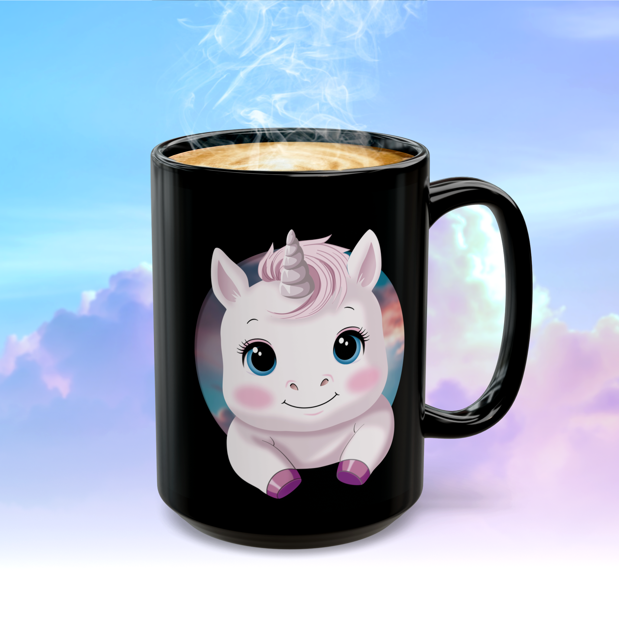 Black Baby Unicorn Mug