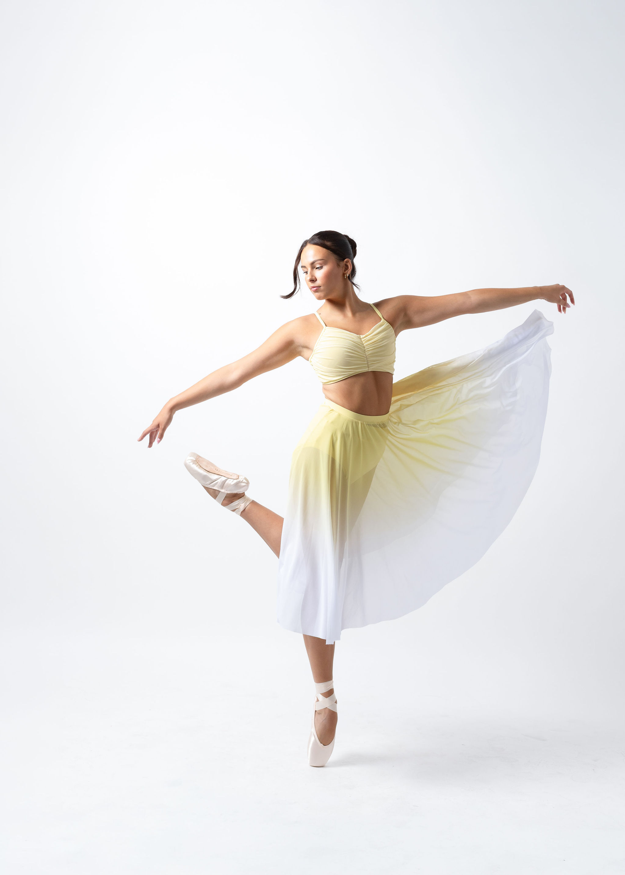 Yellow Ombré Juliet Mesh Skirt