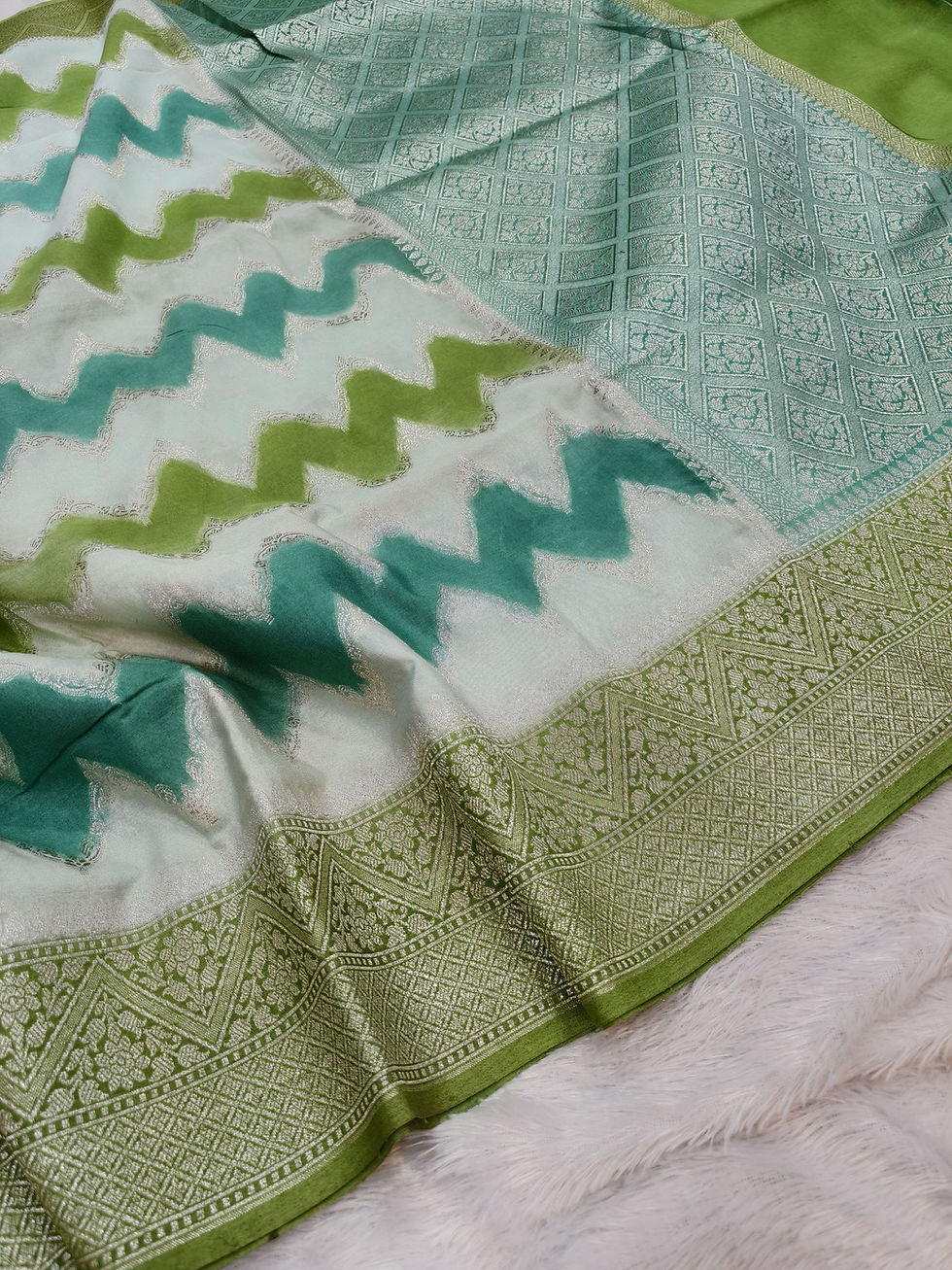 Thumbnail: Banarasi silk saree with hand brush work