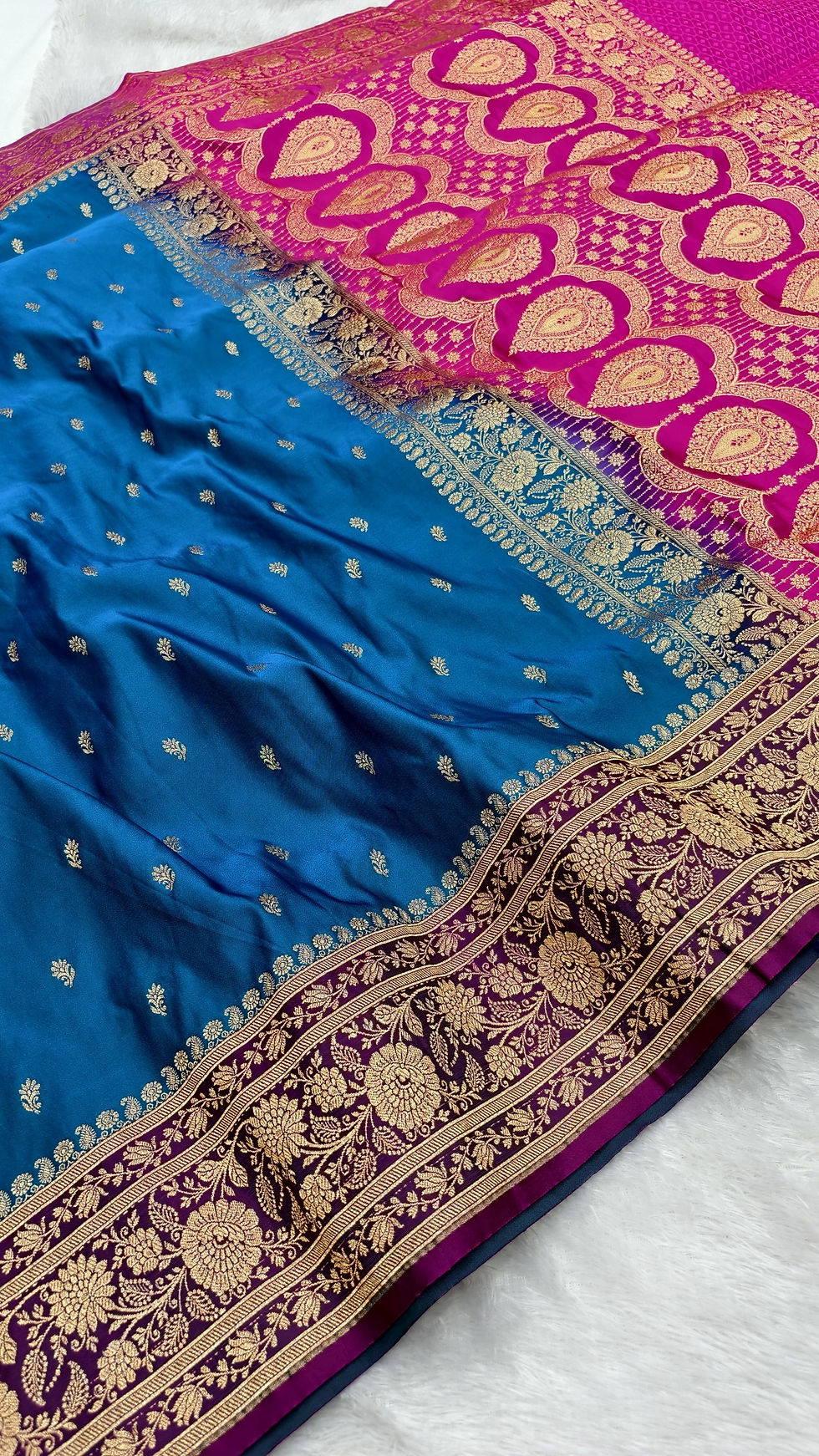 Thumbnail: Banarasi silk saree with woven motifs