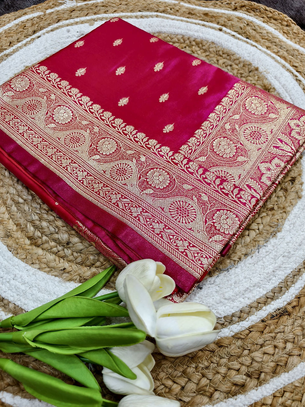 Thumbnail: Banarasi silk saree with floral buti work