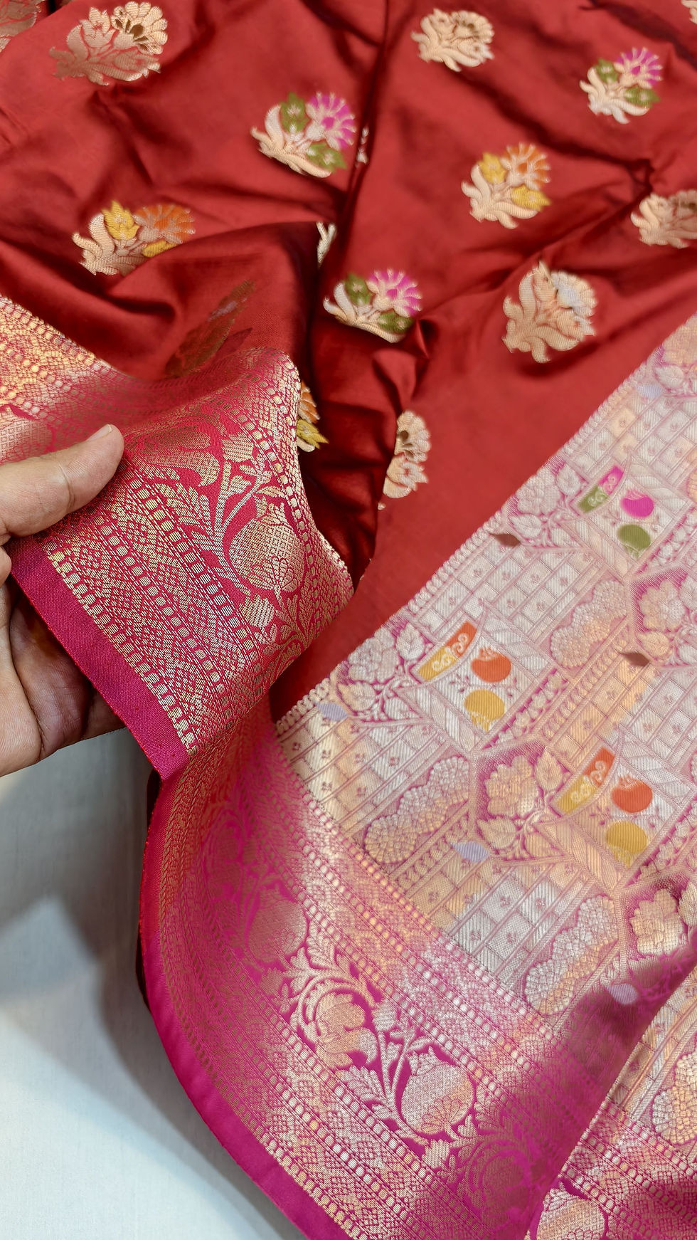Thumbnail: Banarasi silk saree with meenakari work