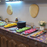 A typical breakfast layout