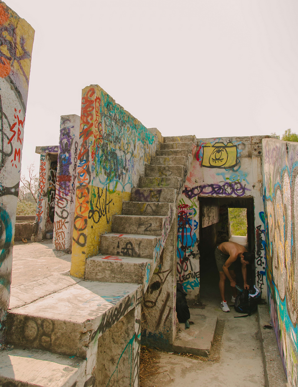 Atlantis waterpark, abandoned, urbex, urban explorer, nude male model photoshoot, Mexico City, CDMX, corruption police robbed, gringo, photographer, LGBT photography, fine art, nude latin men guy, muscle guy, inked guy, pierced guy, tattoos mens shirtless behind the scenes