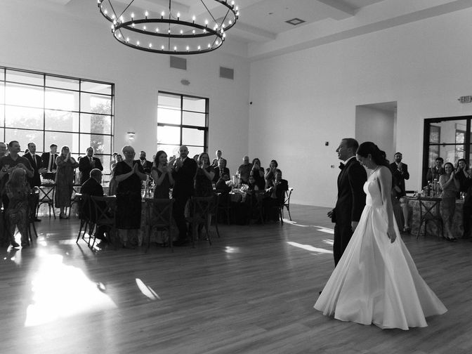 Black and white reception candid at The Arlo wedding