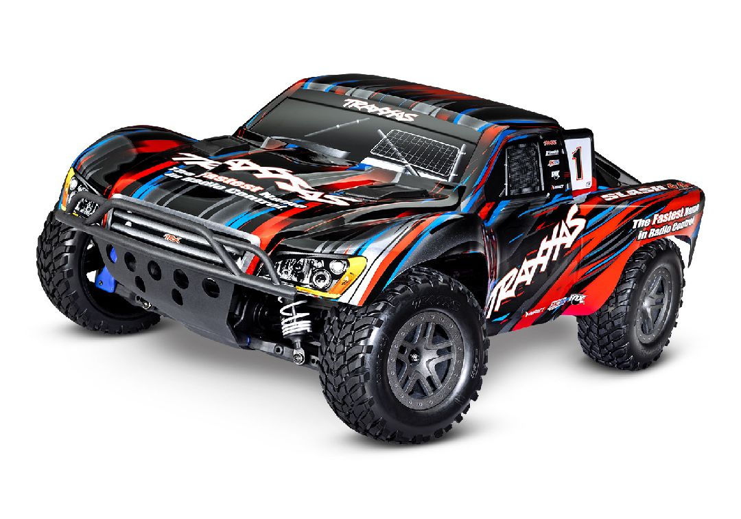 TRA68154-4 Red Traxxas Slash 1/10 4X4 BL-2S Short Course Truck RTR