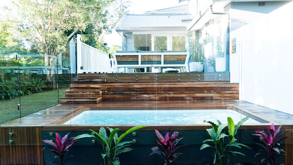 Spotted Gum decking around Plungie Studio pool