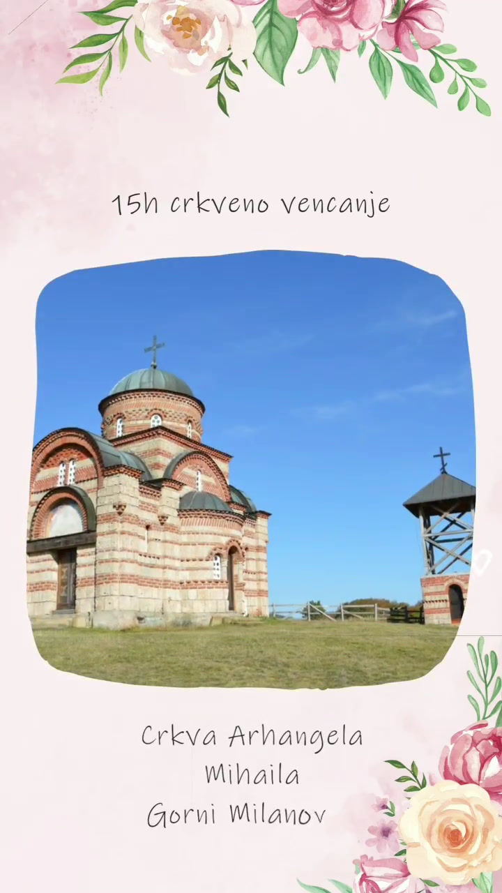 Online pozivnica za venčanje u roze nijansama sa prikazom bebe