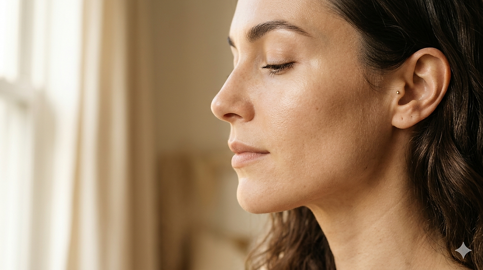 Profile portrait of a woman with luminous, naturally healthy skin in  warm natural light — illustrating the philosophy of preventive aesthetic  medicine at Antonoff Aesthetic, Staten Island