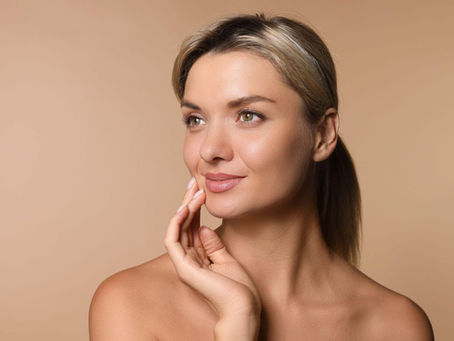 Skin Longevity concept showing natural healthy skin and preventive aesthetic approach with radiant complexion and minimal luxury background