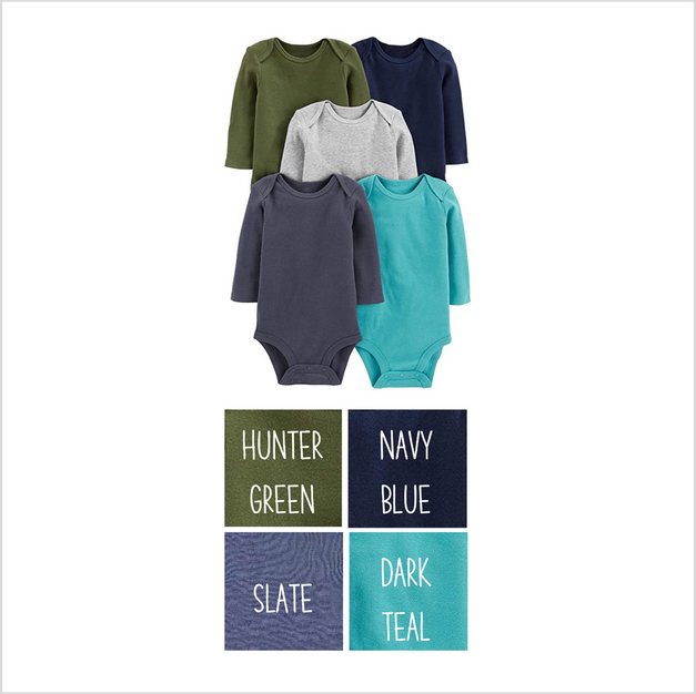 Carter's Long Sleeve Bodysuit, Darks
