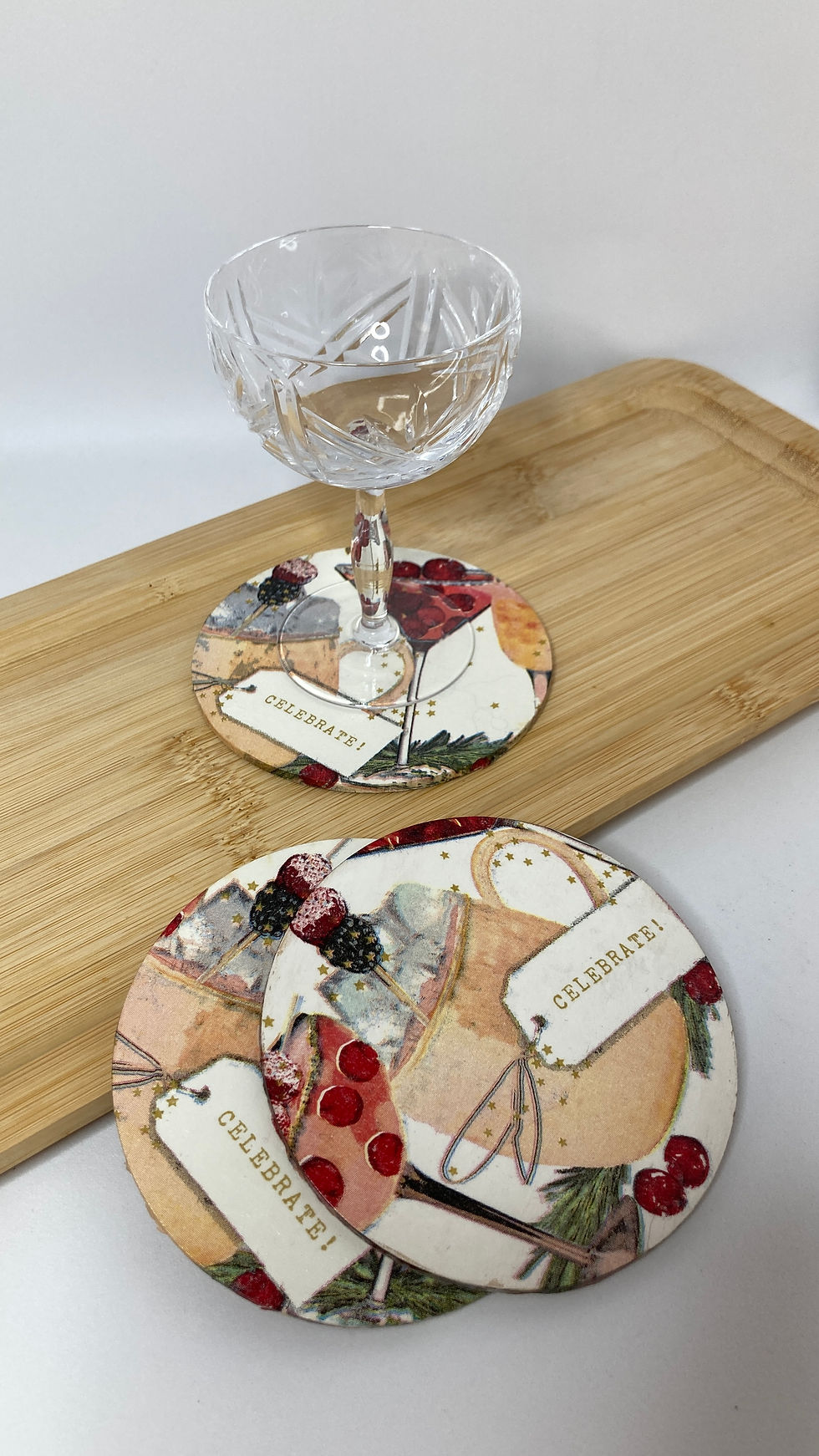 Thumbnail: Decoupaged coaster cocktail glasses