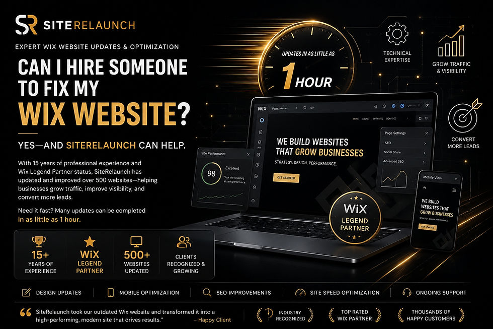 Can I hire someone to fix my Wix website?