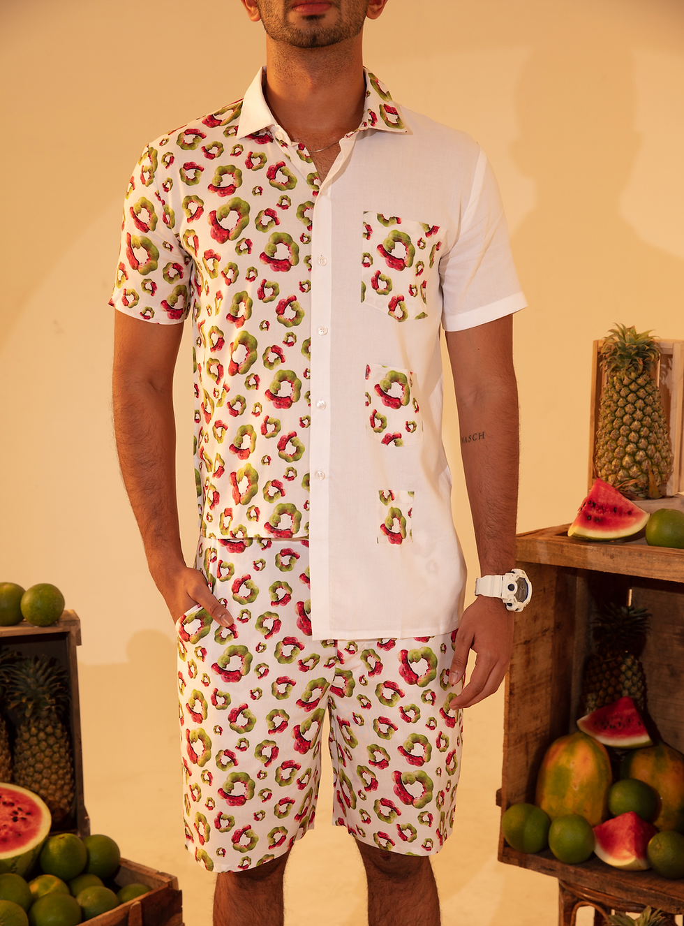 Thumbnail: Hi-lo shirt & shorts set