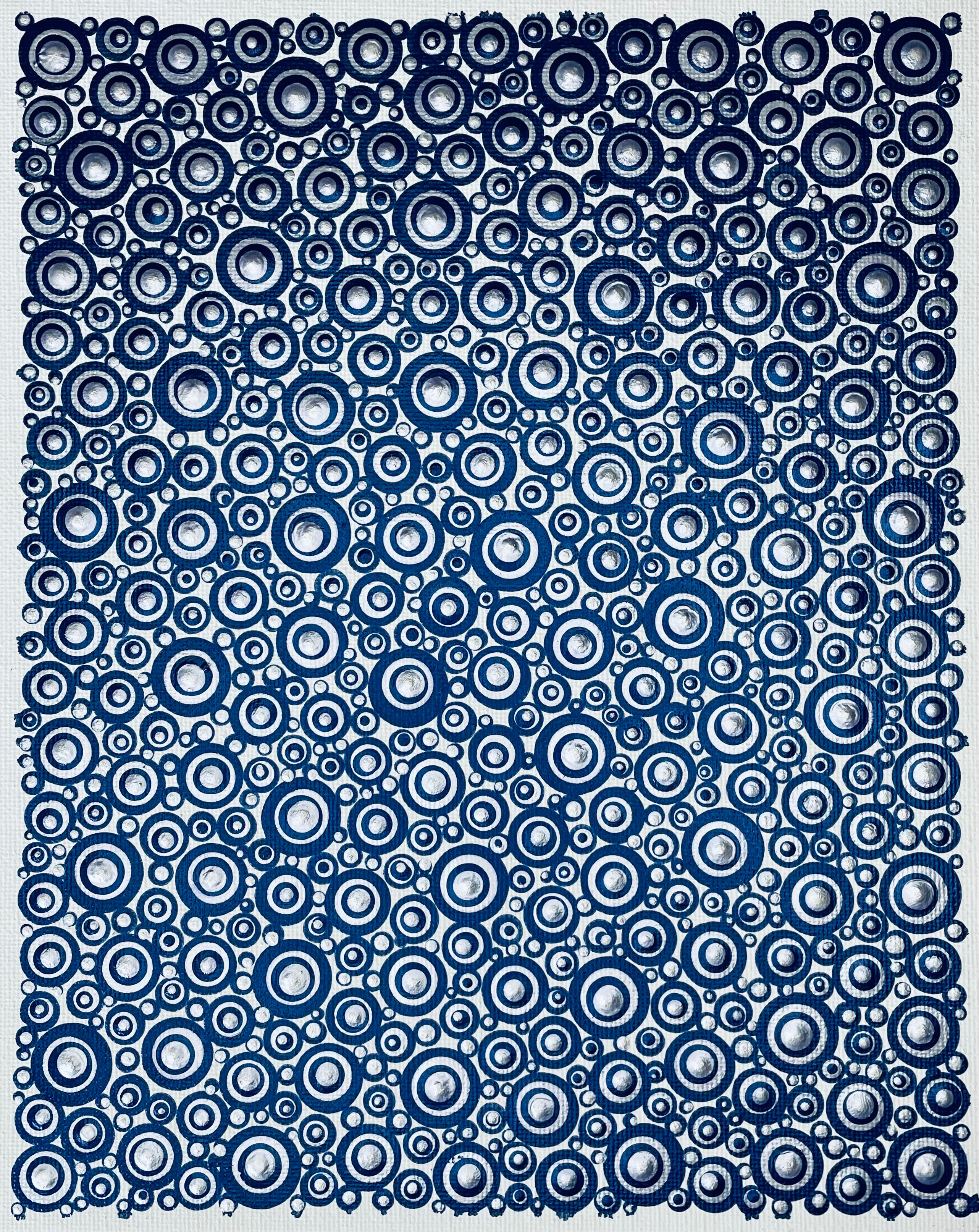 Navy Blue and Pearly White Dotty Dots