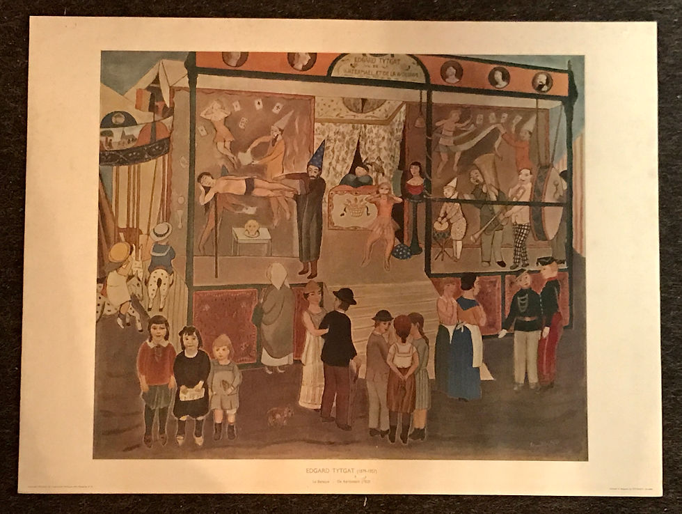 Gravure ancienne "La baraque foraine" Edgard Tytgat
