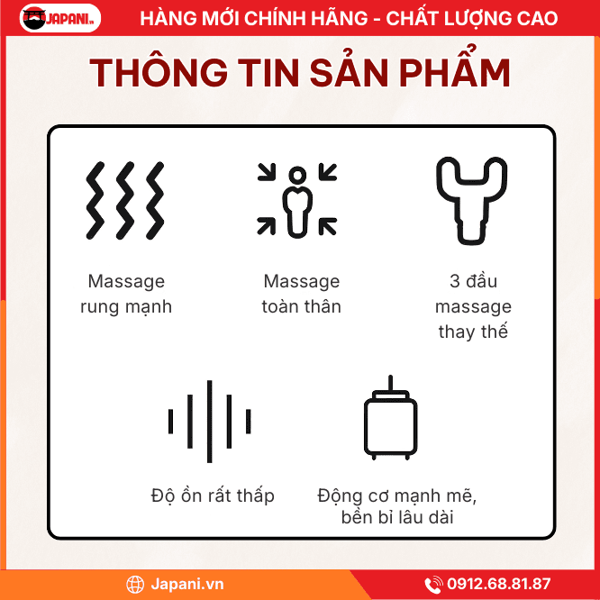 máy massage cầm tay cán dài JAPANI MCT-6303