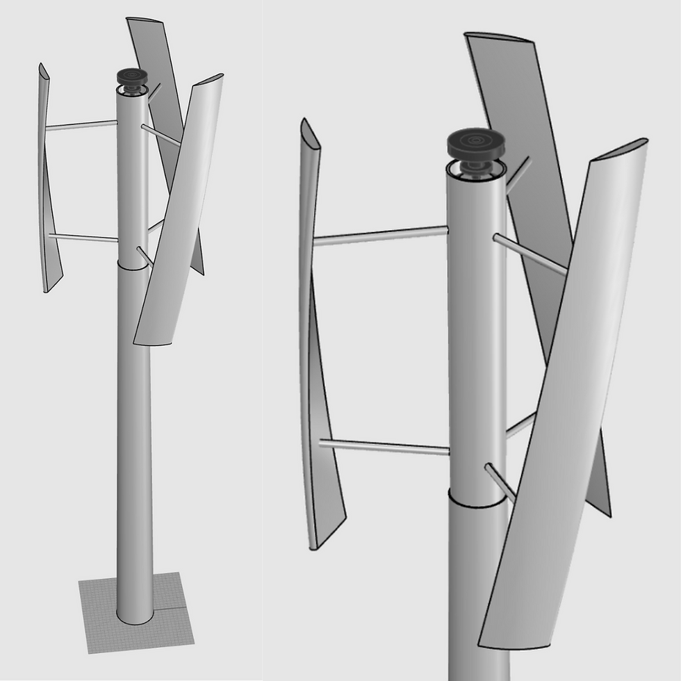 支柱とブレードの3Dモデル