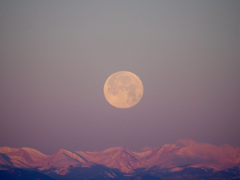 Moonset over Rockies