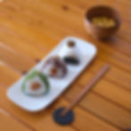 Rice balls and miso soup with Tofu