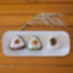 Three kinds of rice balls