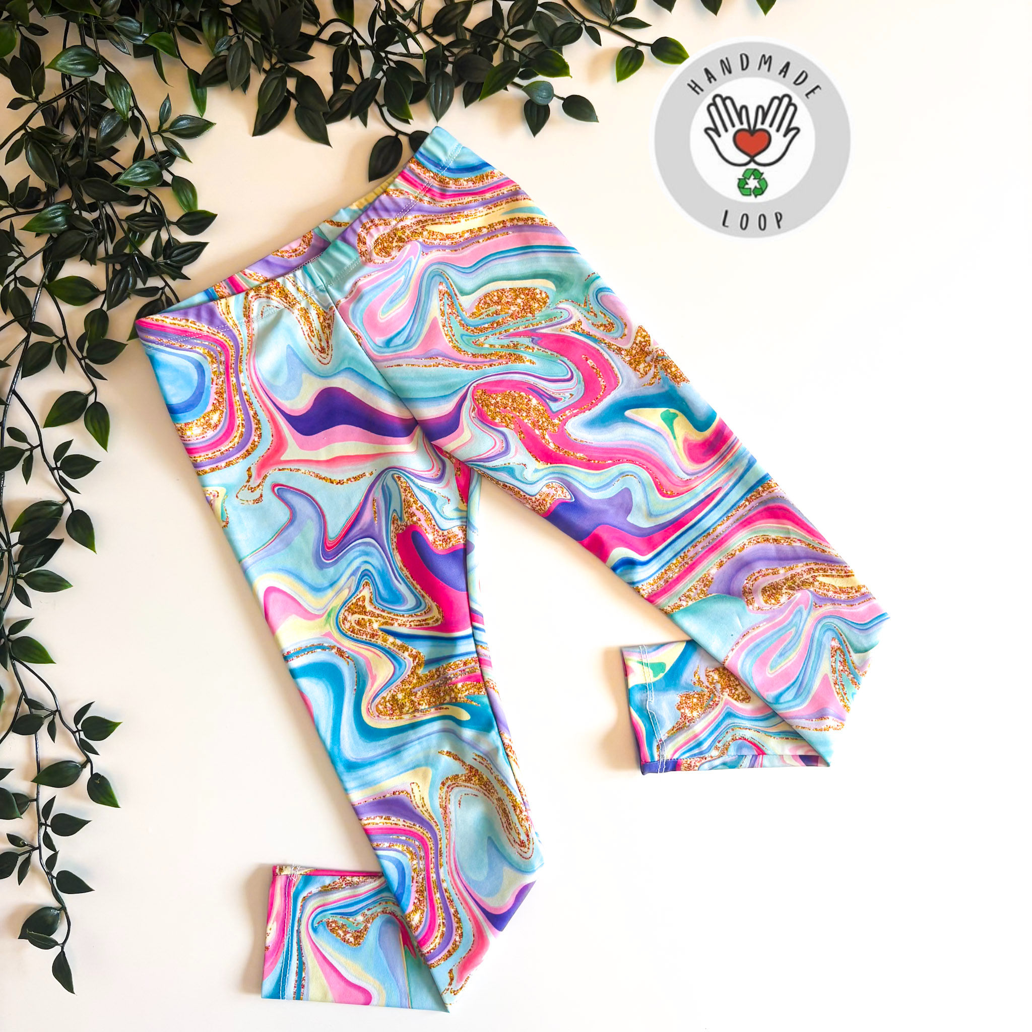 4-5 y Rainbow swirl gymnastic Leggings*
