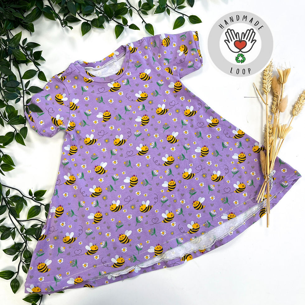 Thumbnail: 1-2y Lilac Bee Swing Dress