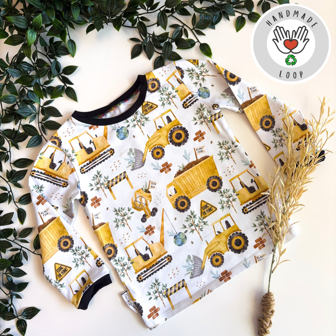 3-4 Years Construction long sleeve Top (FB)^*