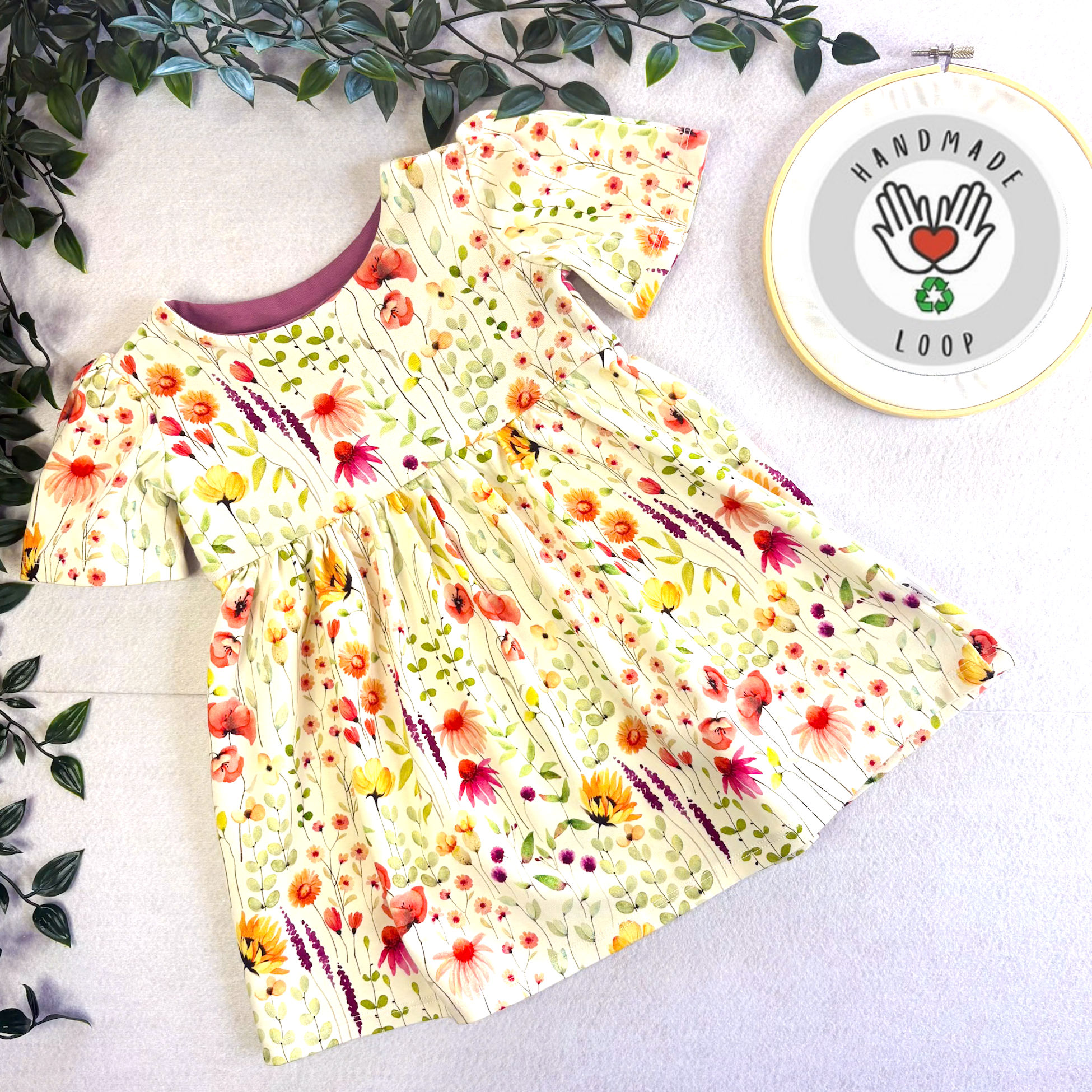 1-2y Watercolour Poppies Dress*