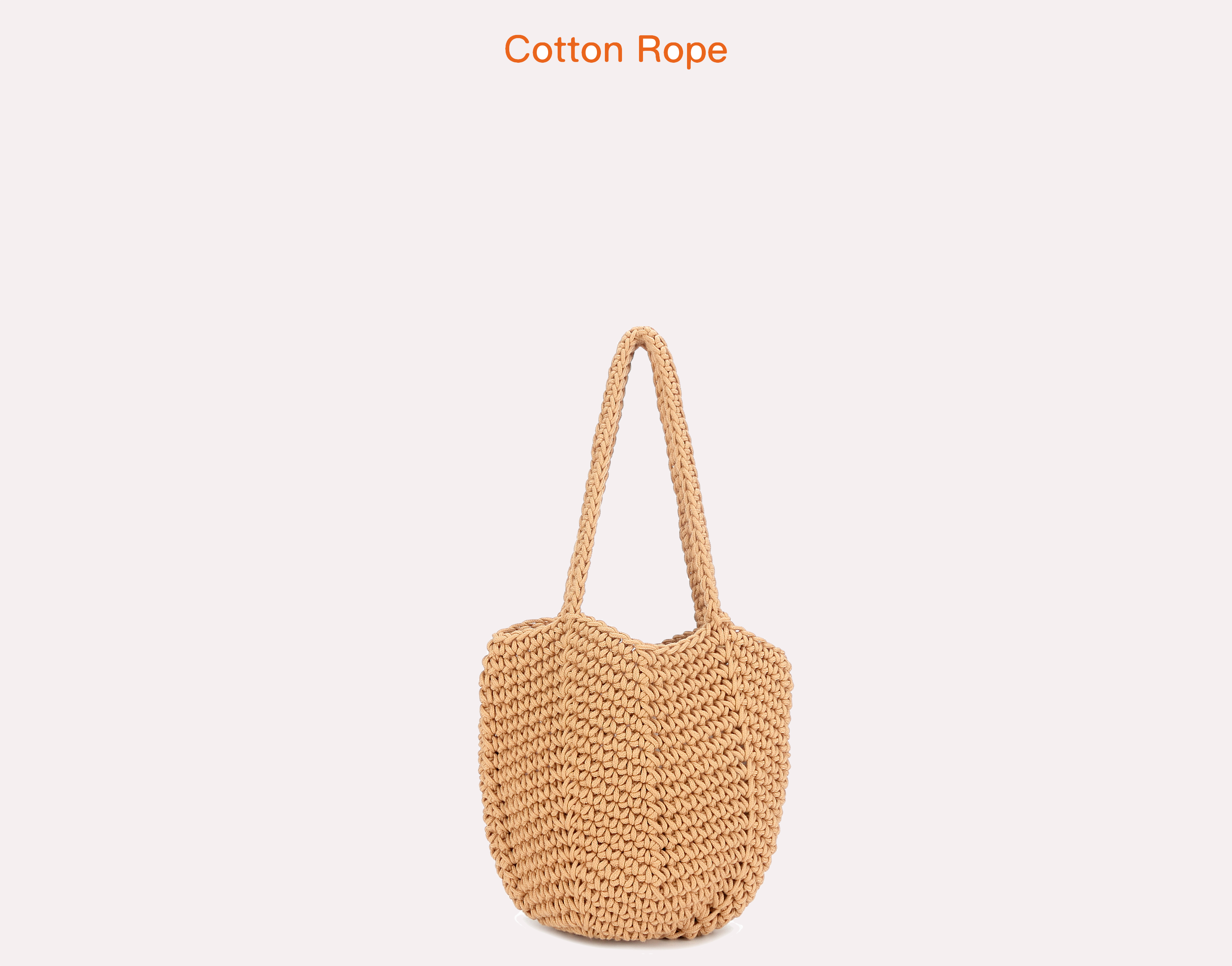Autron cotton rope tote in brown.
