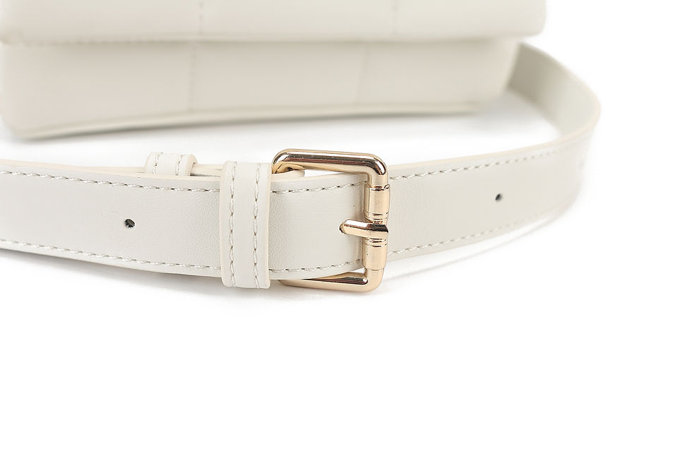 Thumbnail: Red vegan leather polyurethane crossbody bag buckle view
