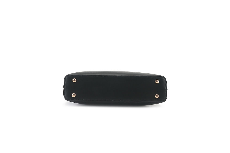 Thumbnail: Black vegan water base polyurethane crossbody bag front view