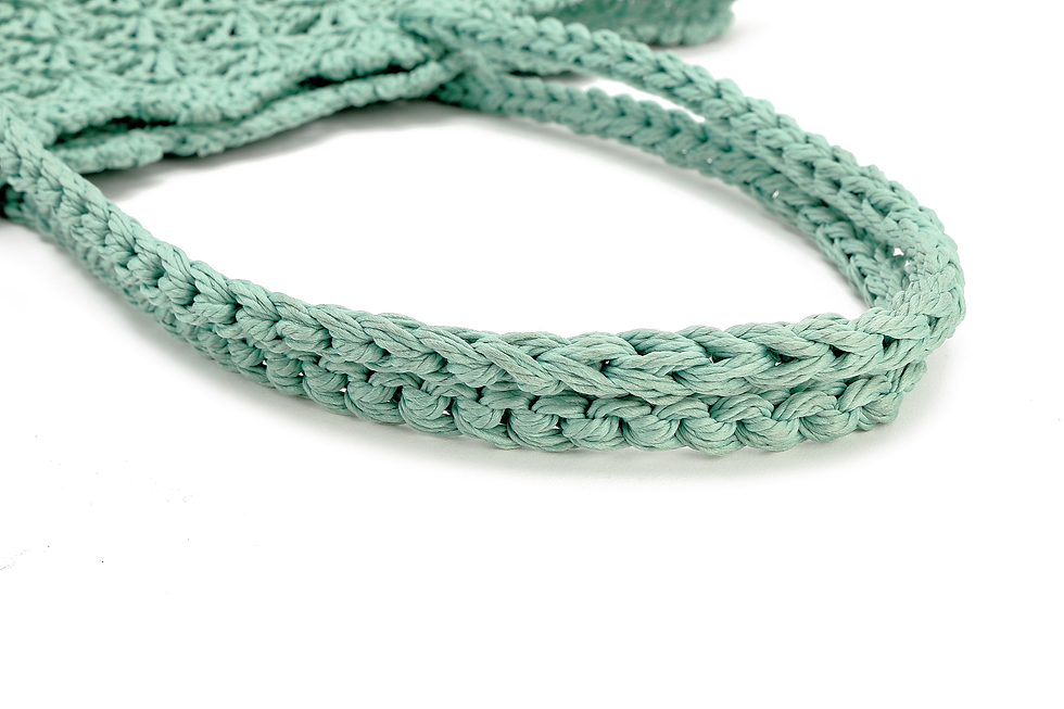 Thumbnail: Green crocheting straw tote bag