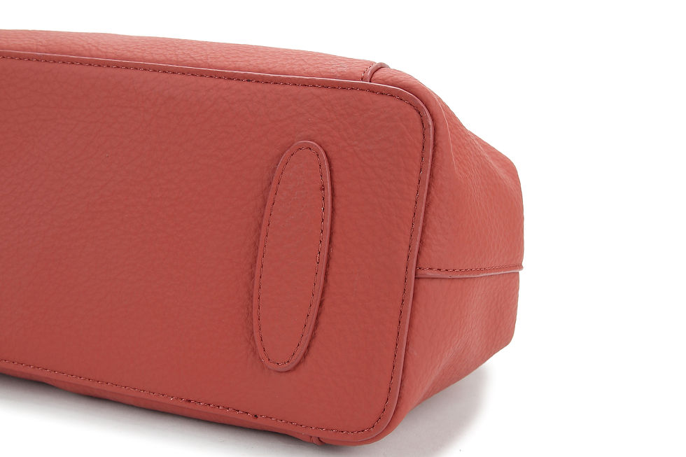 Thumbnail: Red recycled water base vegan leather polyurethane PU crossbody bag detail view