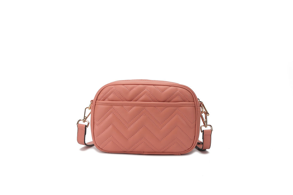 Thumbnail: Pink vegan leather polyurethane crossbody bag front view