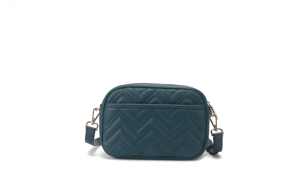 Thumbnail: Pink vegan leather polyurethane crossbody bag front view