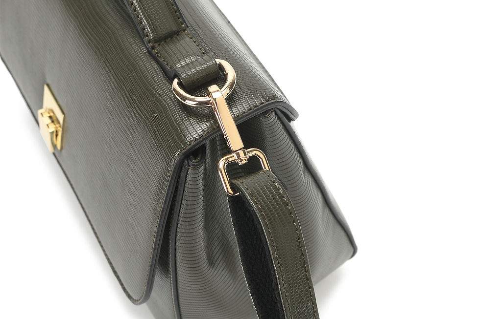 Thumbnail: Olive croc vegan leather crossbody bag