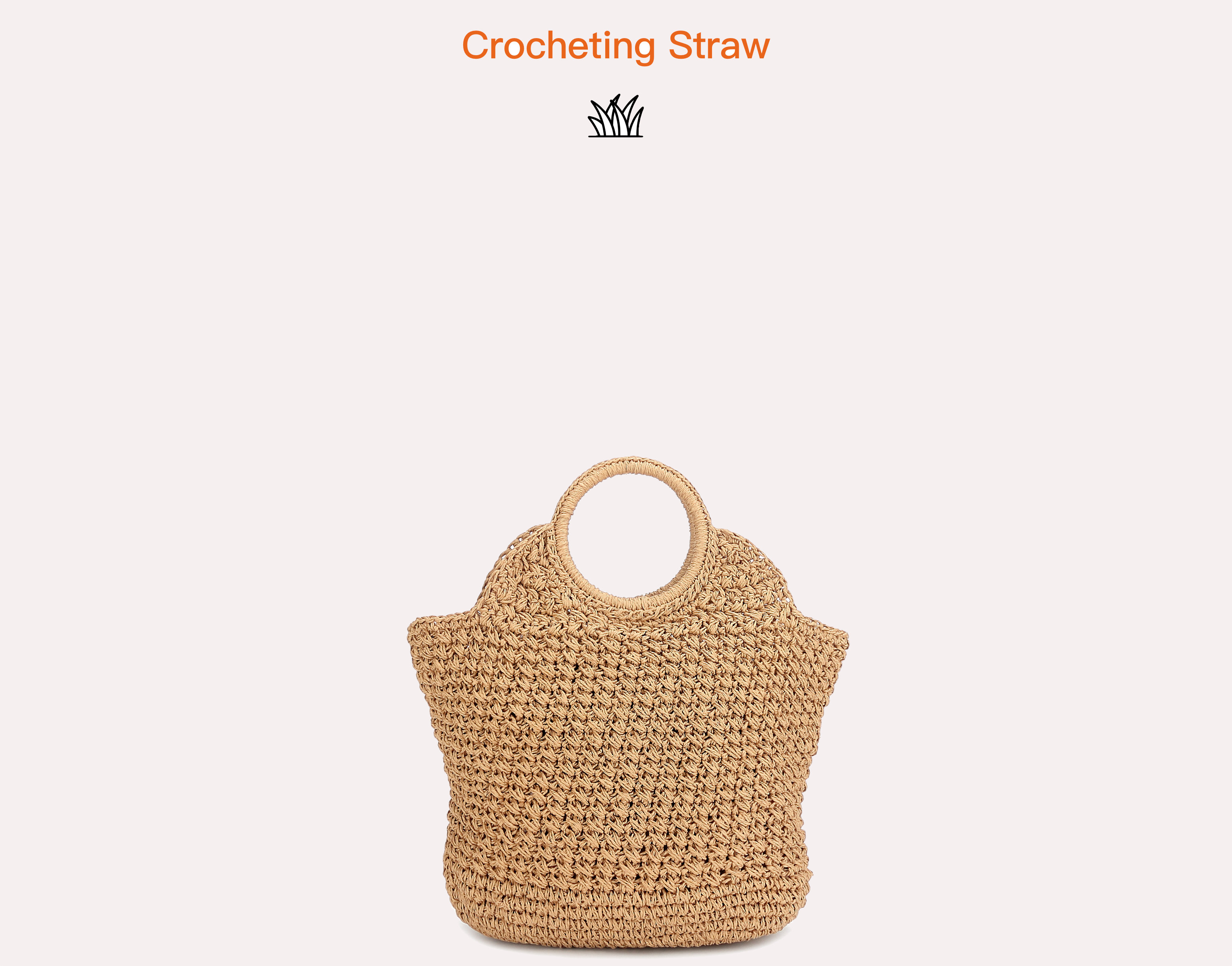 Autron natural paper straw tote.