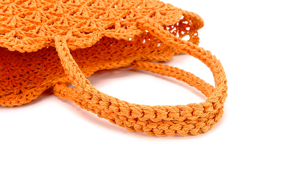 Thumbnail: Orange crocheting tote bag mini size.