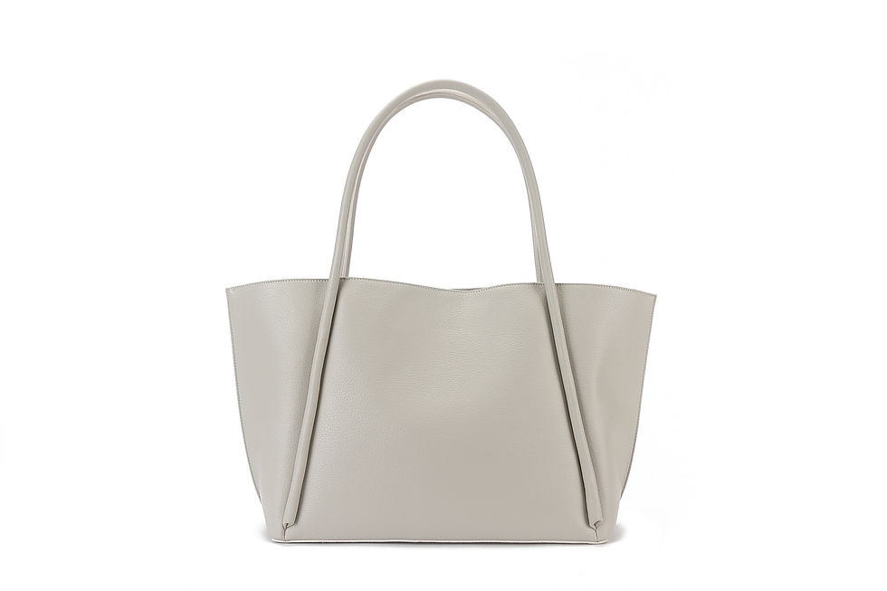 Thumbnail: Recycled vegan leather polyurethane tote bag back view