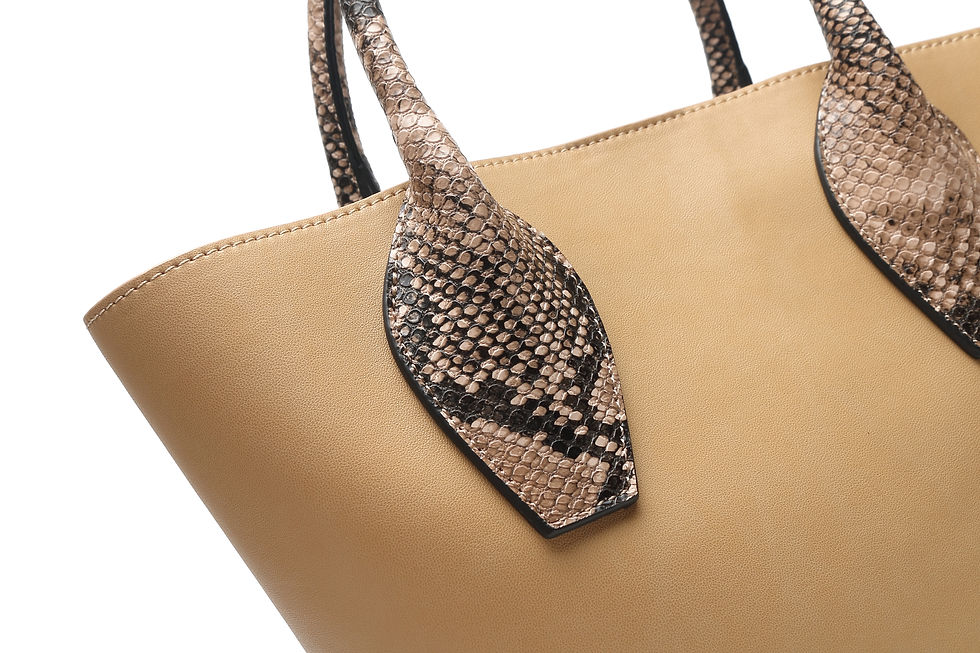 Thumbnail: White two tone recycled vegan leather polyurethane tote bag view