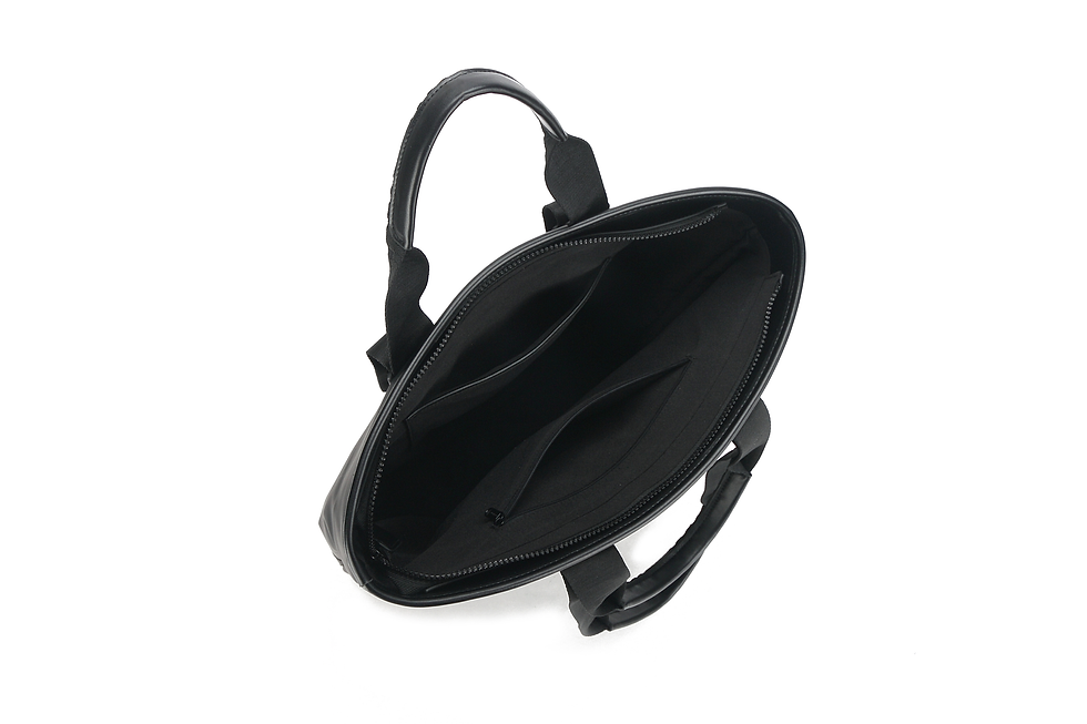 Thumbnail: Unisex recycled nylon tote in all black.
