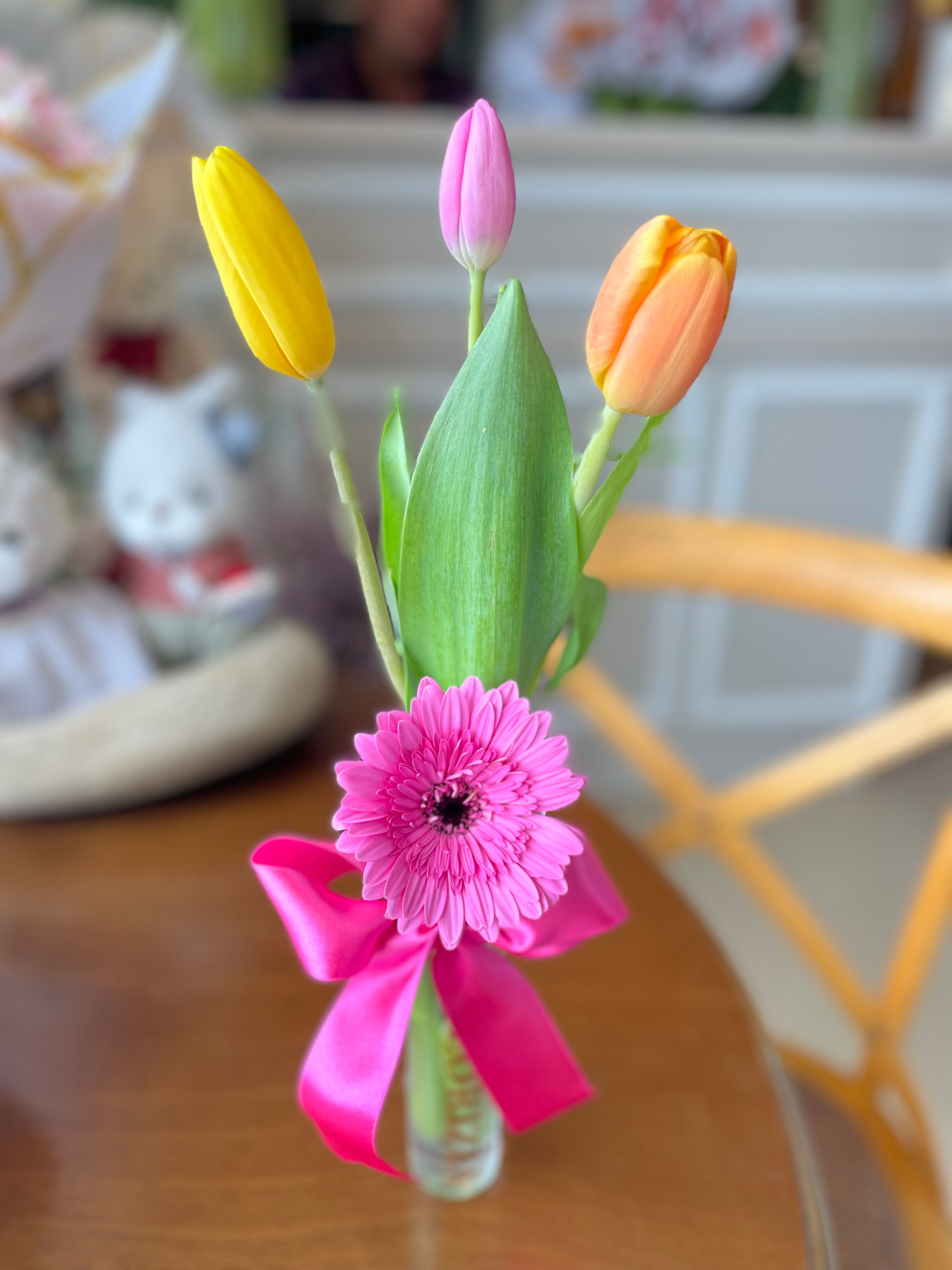 Mini Florero 3 Tulipanes 💐