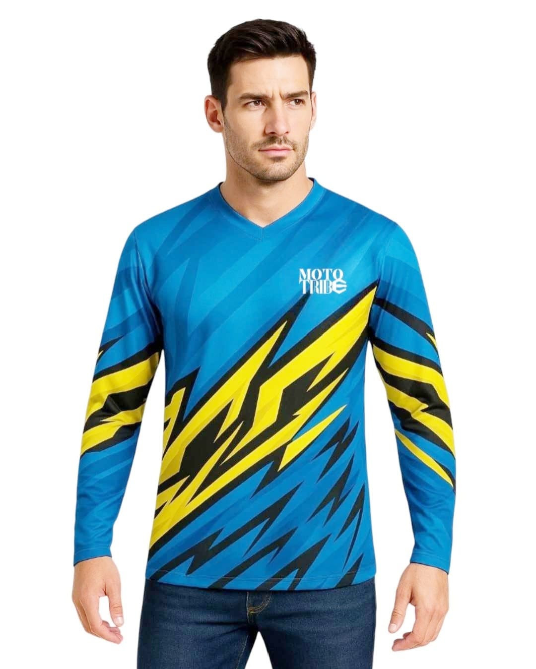 MotoTribe Thunder Blue Biker Jersey