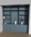 3D-visualisering av en bokhylle.