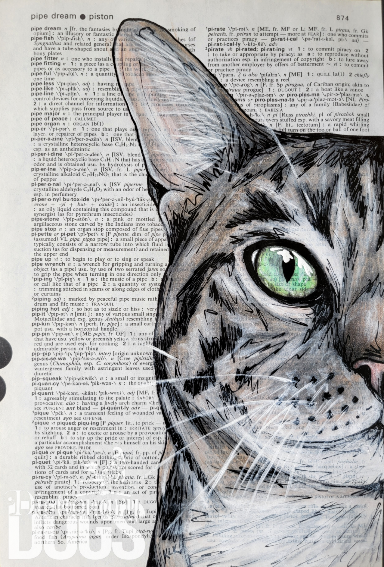 Dictionary Cats Portrait