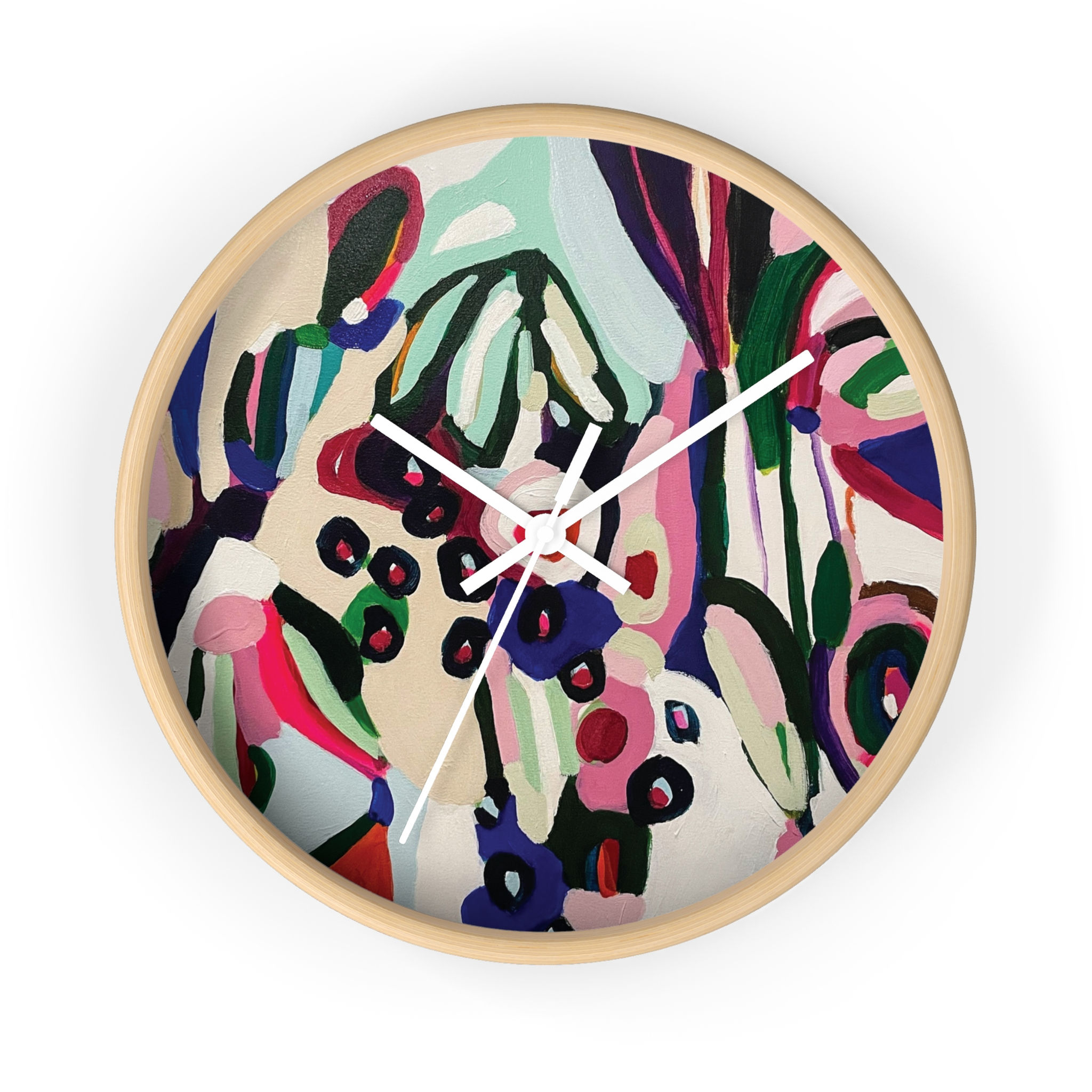 Abstract Art Wall Clock, Bold & Cheerful Home Decor, Unique Wall Art