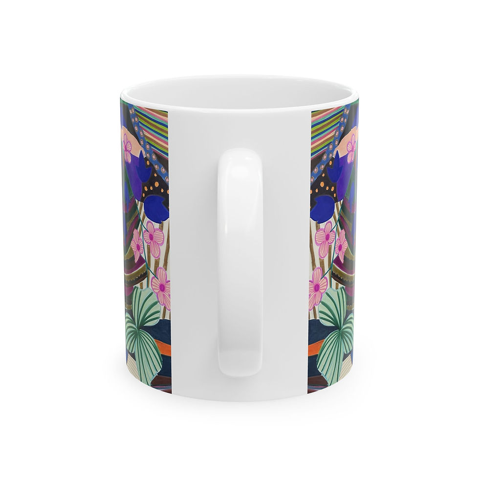 Thumbnail: Vibrant Botanical Tea: Colorful Floral Ceramic Mug