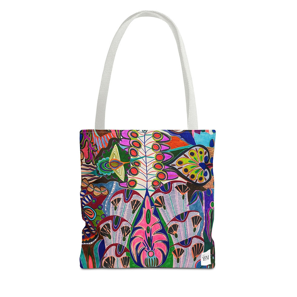 Thumbnail: Colorful Floral Tote Bag - Stylish Abstract Art Gift for Her
